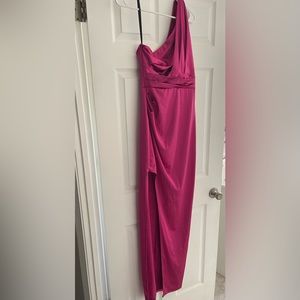 Pink one shoulder dress